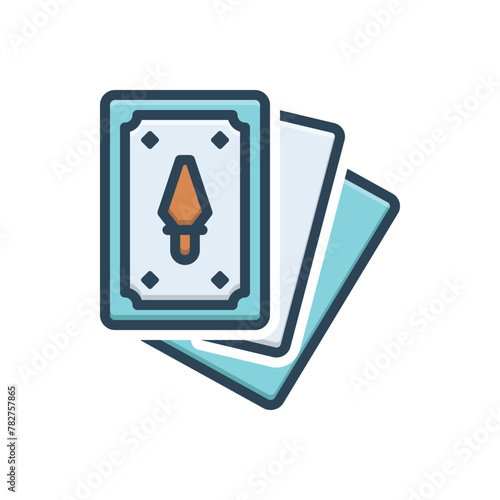 Color illustration icon  for card game