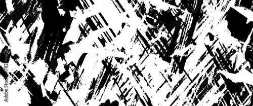 Vector glitch grunge overlay black diagonal texture, rough, scratch, splatter grunge pattern design brush strokes.	