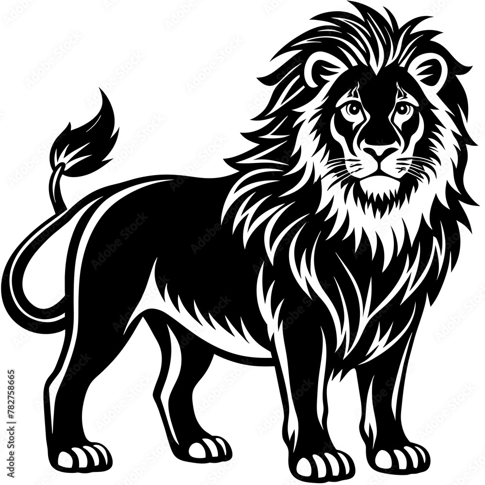 Obraz premium lion head mascot,lion silhouette,vector,icon,svg,characters,Holiday t shirt,black lion face drawn trendy logo Vector illustration,lion on a white background,eps,png