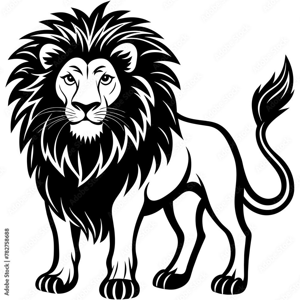 Fototapeta premium lion head mascot,lion silhouette,vector,icon,svg,characters,Holiday t shirt,black lion face drawn trendy logo Vector illustration,lion on a white background,eps,png