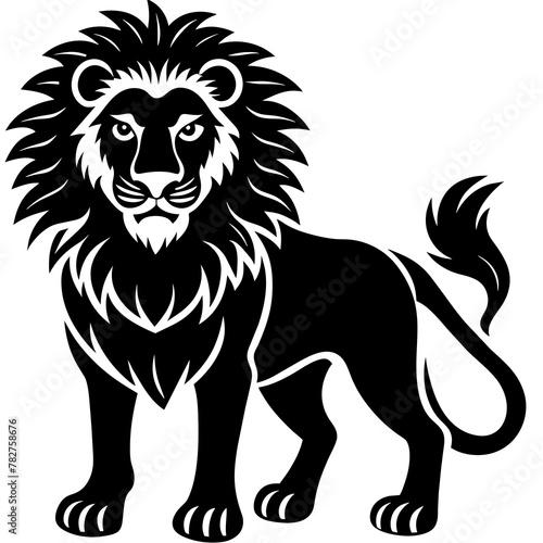 Fototapeta Naklejka Na Ścianę i Meble -  lion head mascot,lion silhouette,vector,icon,svg,characters,Holiday t shirt,black lion face drawn trendy logo Vector illustration,lion on a white background,eps,png