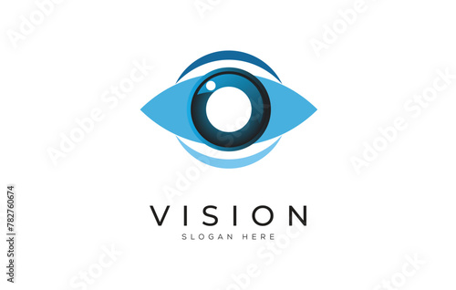 Modern eye logo vector design template. Eye icon creative logo vision design concept. photo