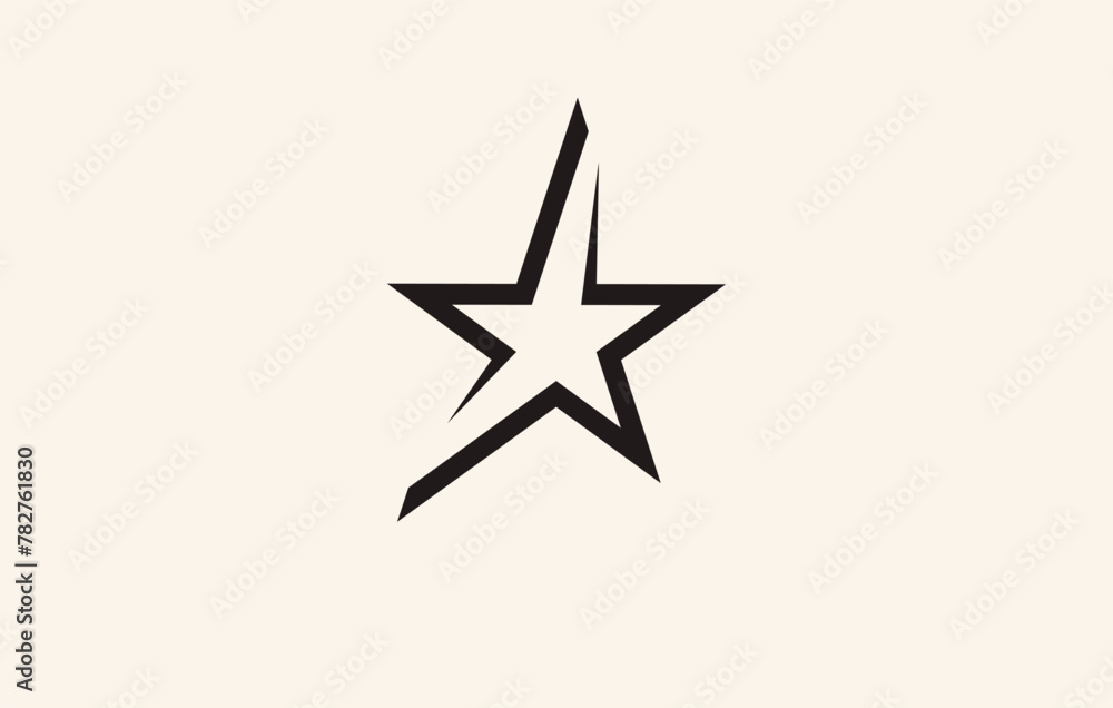 Fototapeta premium Star shape black logo vector icon design template. Symbol star design concept.