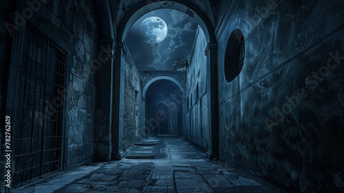 Whispers of the past seem to whisper through the moonlit corridors as if the fort itself has come to life under the gentle glow. . . photo