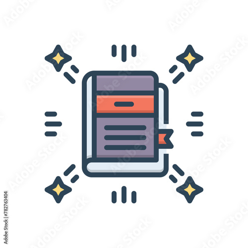 Color illustration icon for dictionary