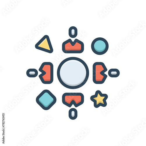 Color illustration icon for diversity