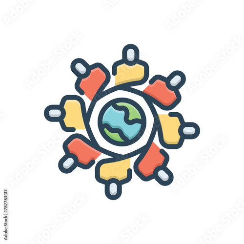 Color illustration icon for culture