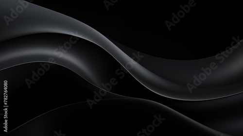 Jet black wave abstract background vector.