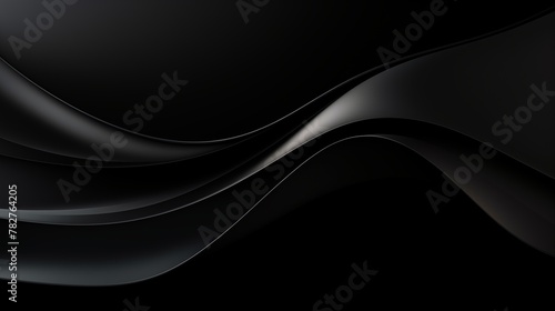 Jet black wave abstract background vector.