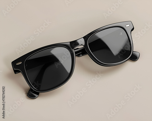 An attractive mockup featuring a blank pair of sunglasses