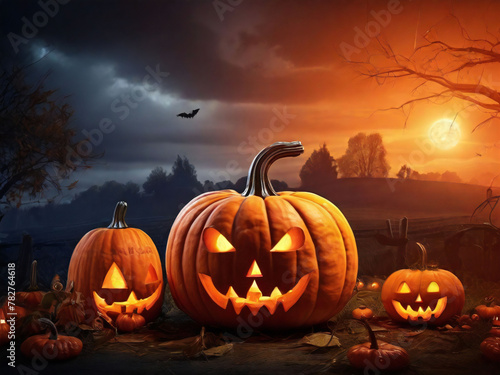 halloween pumpkin and jack o lantern