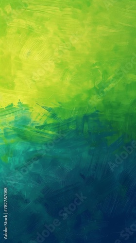 Bold brushstrokes in green and blue hues blend into a vivid abstract backdrop. Wallpaper. Background.