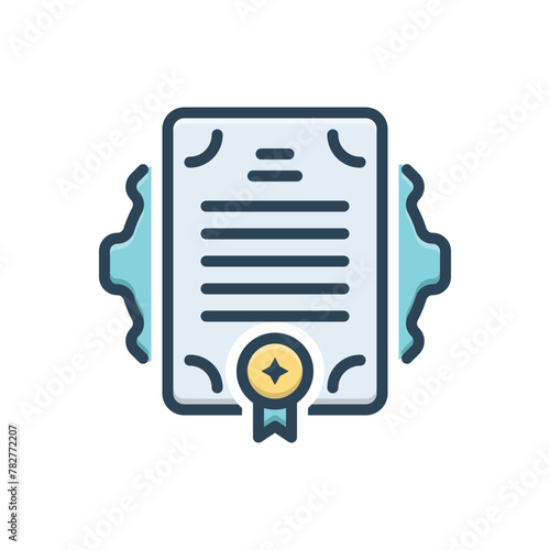 Color illustration icon for patent