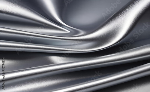 Silberfolienhintergrund, glänzende Vektorstahl-Gradientenvorlage und Metallic für Chromrand. Abstrakter silberner metallischer Hintergrund. Abstrakter grauer, heller Hintergrund.