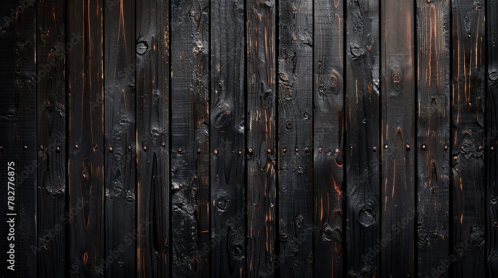 Close-up view of a dark wooden wall showing signs of rust. Wallpaper. Background. Close-up view of a dark wooden wall showing signs of rust. Wallpaper. Background.