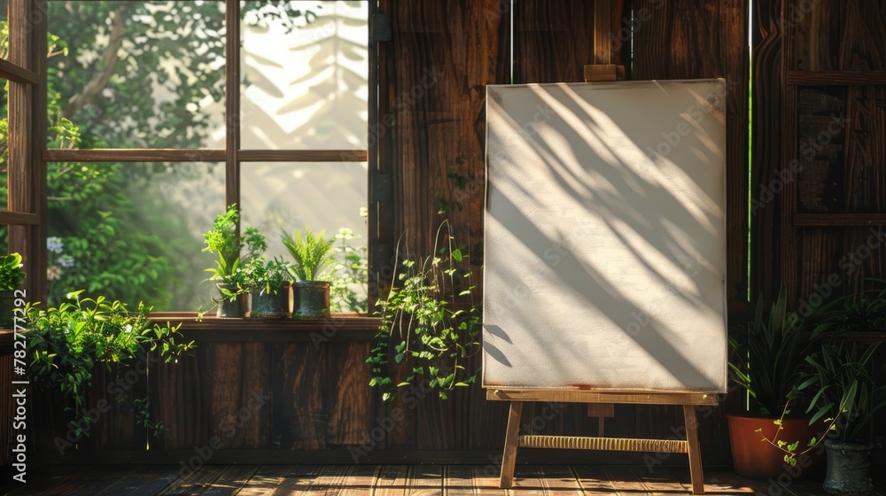 Mockup poster frame close up in interior background, 3d render. Living wall Mockup poster frame close up in interior background, 3d render. Living wall
