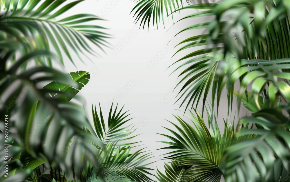 Green leaves isolated on white background and free copy space Green leaves isolated on white background and free copy space