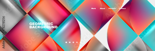 Circle triangle geometric web site page template. Vector Illustration For Wallpaper, Banner, Background, Card, Book Illustration, landing page