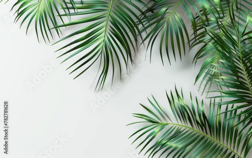 Green leaves isolated on white background and free copy space © MUS_GRAPHIC