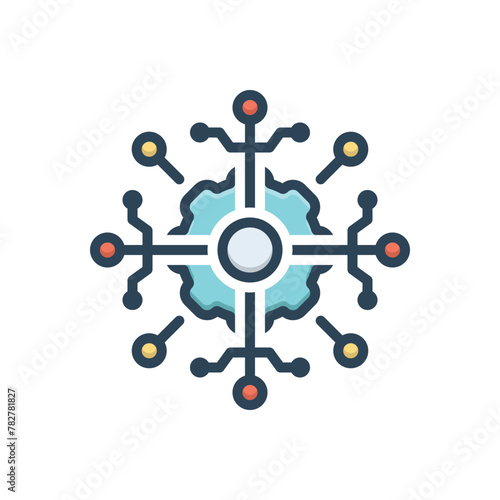 Color illustration icon for integration
