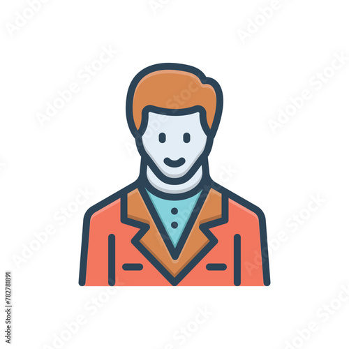 Color illustration icon for manager