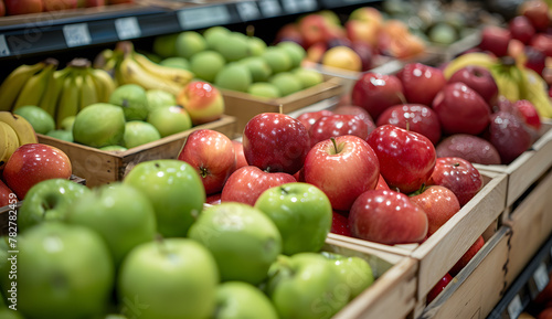 Apples on supermarket apple shelves display retail store organic local farmers food fruits healthy eating fresh supply shopping market tasty natural gmo genetically modified vegetarian juicy fruit