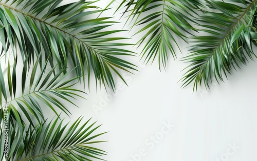 Green leaves isolated on white background and free copy space