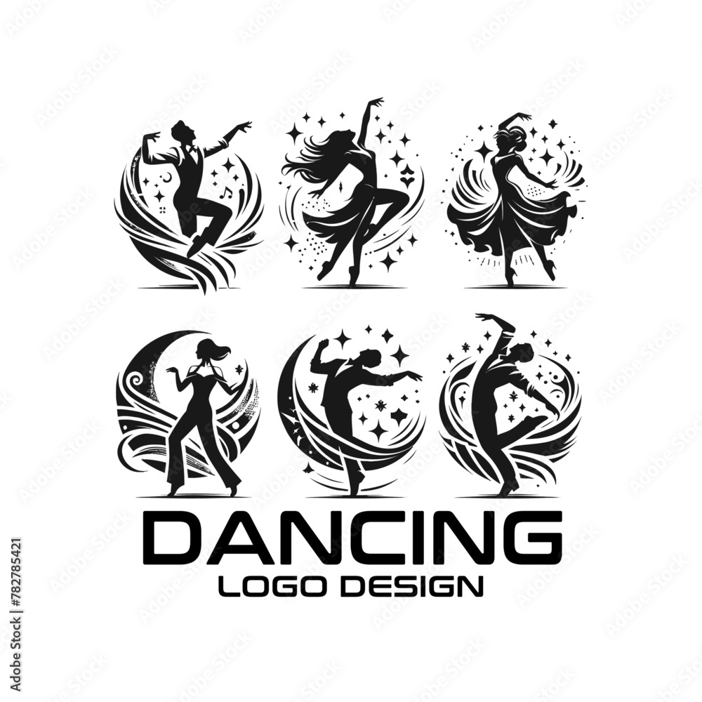 Obraz premium Dancing Vector Logo Design