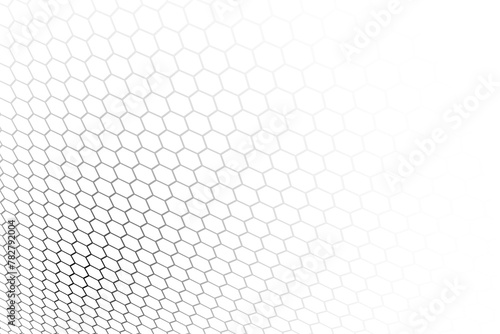 Abstract background consisting of hexagonal shapes with vanishing effect and transparency. Dimension distortion. Background with transparency effect. Abstract disappearing background.