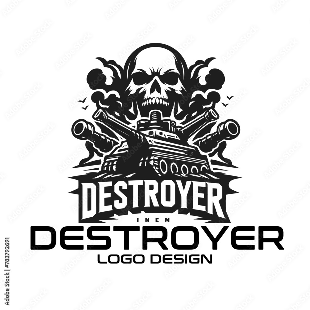 Obraz premium Destroyer Vector Logo Design