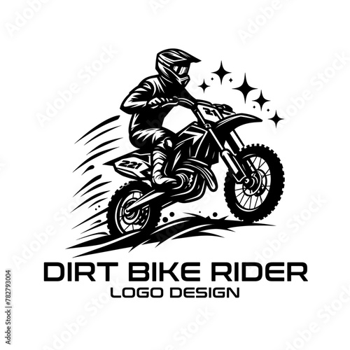 Dirt Bike Rider Vector Logo Design