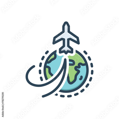 Color illustration icon for voyage