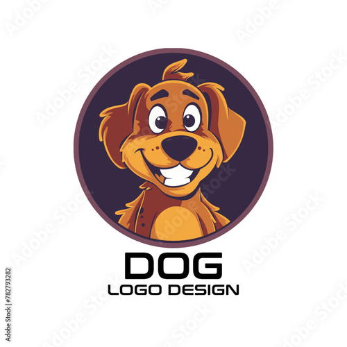 Dog Cartoon Vector Logo Design