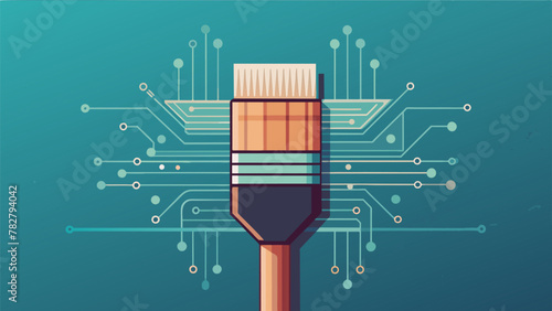 Intricate circuitry and wires are delicately woven into the bristles of each brush serving as a reminder of the intricate details and precision