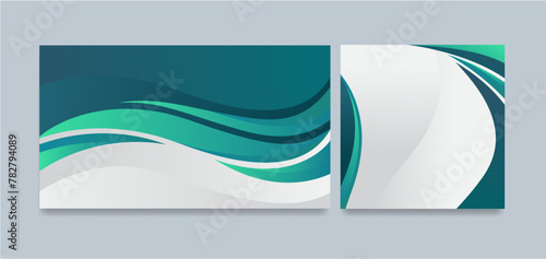 abstract tuqoise green wave background template