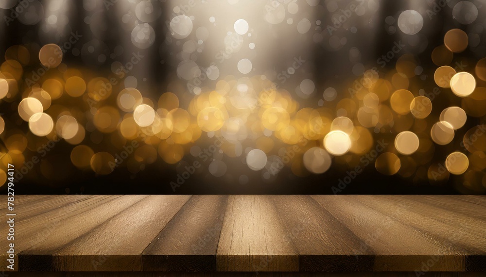 Classic Simplicity: Product Showcase on Illuminated Wooden Table Classic Simplicity: Product Showcase on Illuminated Wooden Table