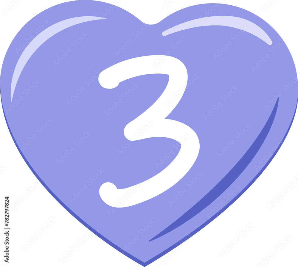 heart sticker with number three, Great for birthday parties, anniversary, bullet point, icon, greetings ,calendar, cards, heart sticker with number three, Great for birthday parties, anniversary, bullet point, icon, greetings ,calendar, cards,