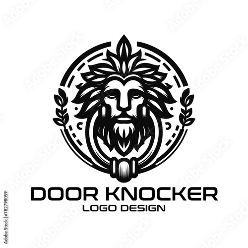 Door Knocker Vector Logo Design photo