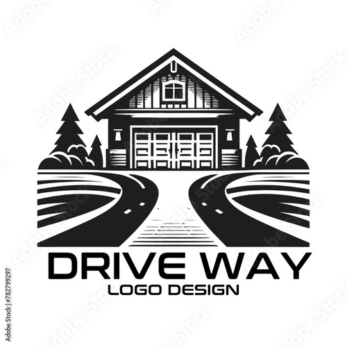 Drive Way Vector Logo Design