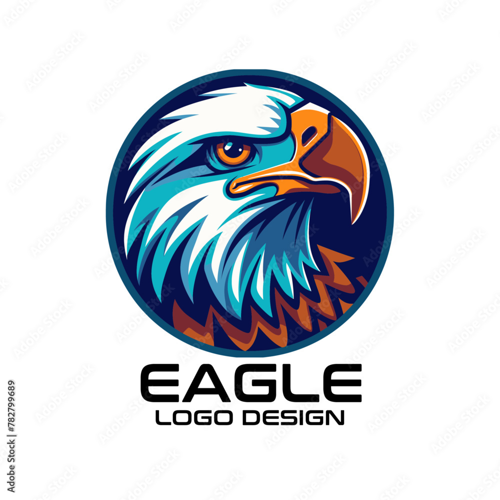 Obraz premium Eagle Cartoon Vector Logo Design