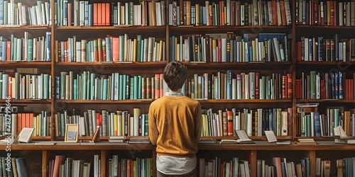 A young person exploring the vast knowledge and continuous learning opportunities found in a well library
