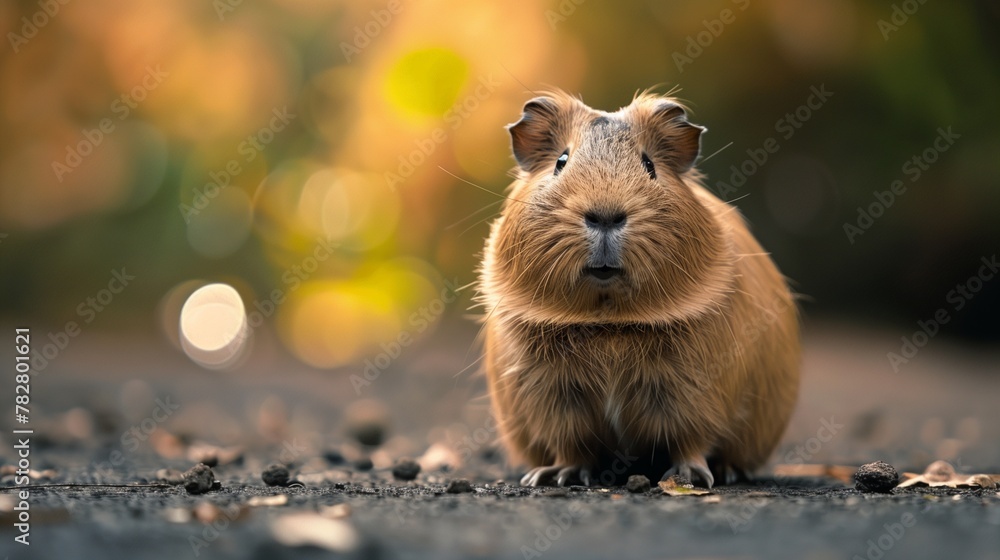 Create an adorable image featuring a guinea pig, showcasing its full body and capturing its charming and gentle nature. Create an adorable image featuring a guinea pig, showcasing its full body and capturing its charming and gentle nature.