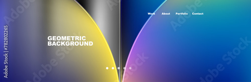 Circle triangle geometric web site page template. Vector Illustration For Wallpaper, Banner, Background, Card, Book Illustration, landing page