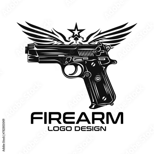 Firearm Vector Logo Design 