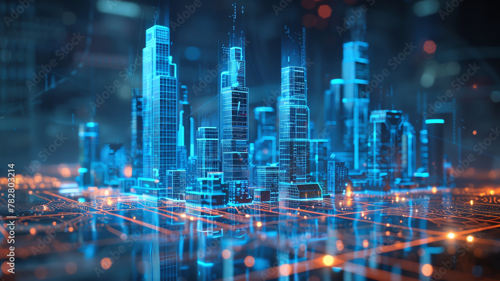 Future Architecture: Architecture Using Digital Hologram Technology for Plans and Modern Buildings in Engineering Concept Future Architecture: Architecture Using Digital Hologram Technology for Plans and Modern Buildings in Engineering Concept
