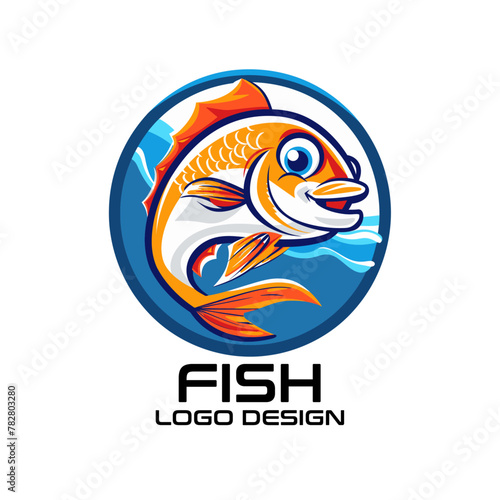 Fish Cartoon Vector Logo Design