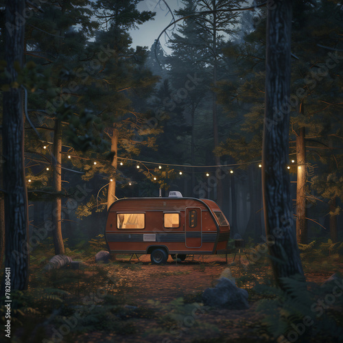 car in the forest