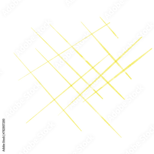 黄色の線の格子柄イラスト