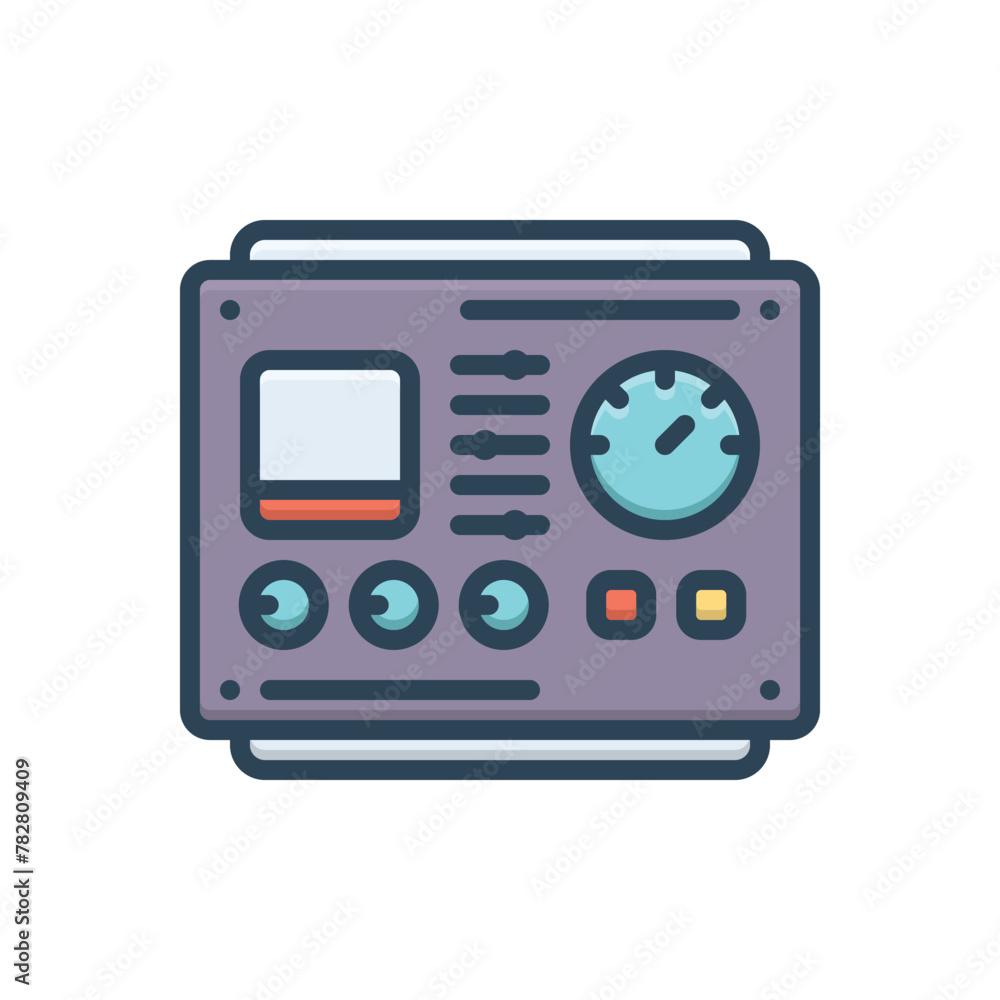 Color illustration icon for control panel