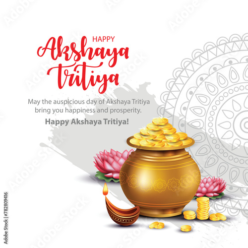 happy Akshaya Tritiya of India. abstract vector illustration design